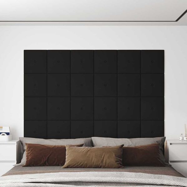 vidaXL Nástenné panely 12 ks čierne 30x30 cm látkové 1,08 m²