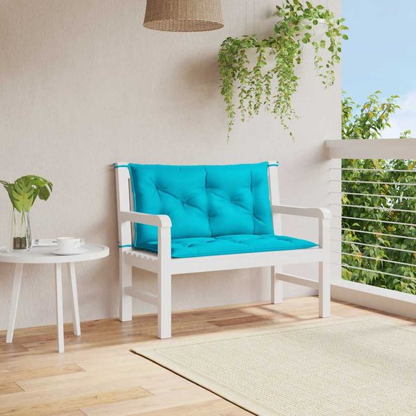 vidaXL Podložky na záhradnú lavičku 2 ks tyrkysové 100x50x7 cm látka
