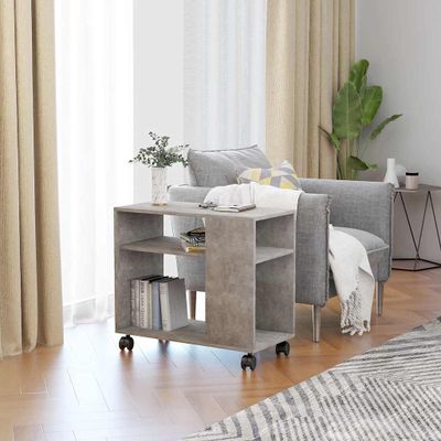 vidaXL Príručný stolík, betónovo sivý 70x35x60,5 cm, kompozitné drevo