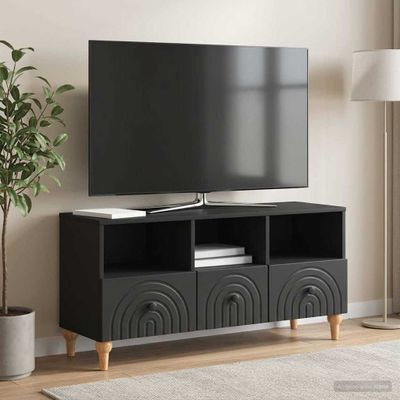 vidaXL TV skrinka 102 x 34,5 x 50 cm Čierny Konštruované drevo