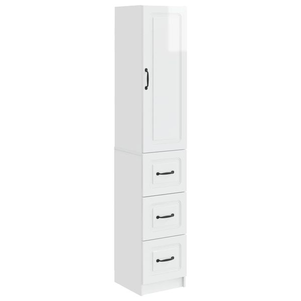 vidaXL Sada skríň 2 pcs Biela s vysokým leskom 33 x 34,5 x 87 cm