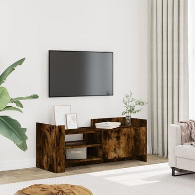 vidaXL TV skrinka dymový dub 100x35x40 cm spracované drevo