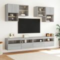 vidaXL TV nástenná skrinka s LED svetlami sivá sonoma 100x30x40 cm