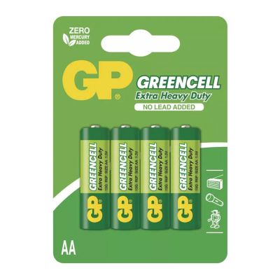 Batérie AA (R6) Zn-Cl GP Greencell 4ks / blister
