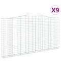 vidaXL Oblúkový gabionový kôš 9 ks 400x30x200/220cm pozinkované železo