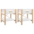 vidaXL Nočné stolíky 2 ks biele 42x38x45 cm spracované drevo