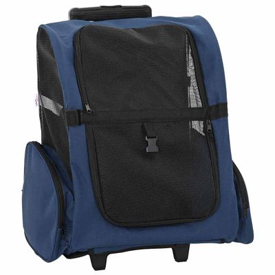 vidaXL Vozík pre domáce zvieratá 3 v 1, dizajn, modrý 48x32x(57-106) cm, oxfordská látka