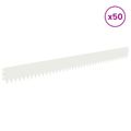 vidaXL Obrubník trávnika 50 ks 103 x 10 cm Oceľ Biela