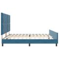 vidaXL Posteľ s pružinovým rámom Tmavomodrá 200 x 200 cm Zamat