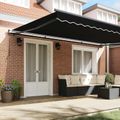 vidaXL Sklopná markíza Čierna 500 × 300 cm Polyester a hliník