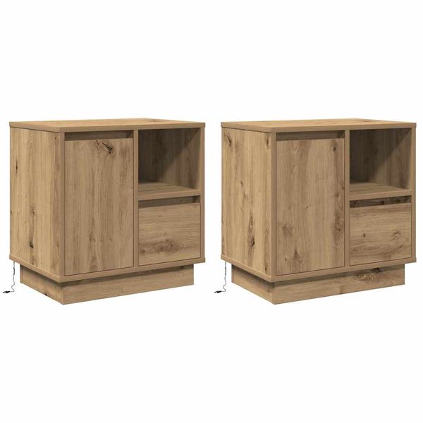 vidaXL Nočný stolík so zásuvkou 2 pcs Remeselný dub 50 x 34,5 x 50 cm