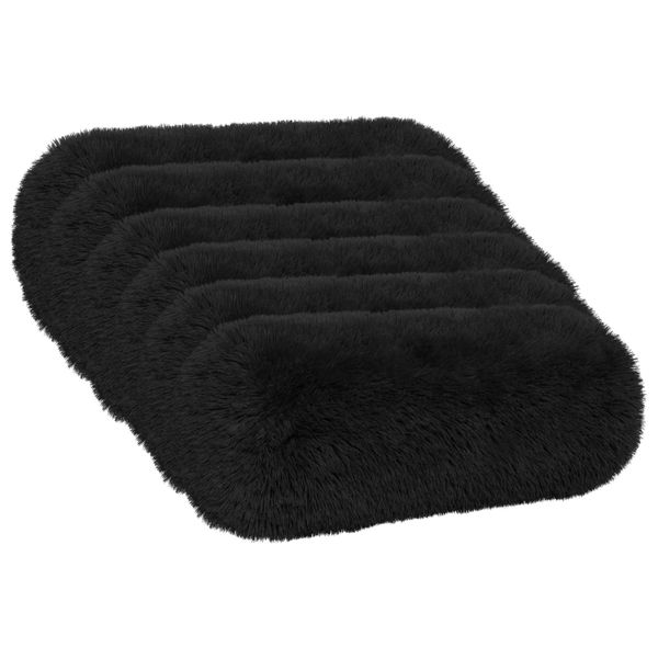 vidaXL Podložka s vankúšom HEERLEN 6 ks Čierna PV fleece