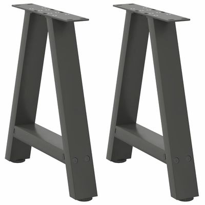 vidaXL Nohy konferenčného stolíka v tvare A, 2 ks, antracitové, 38 x (42-43) cm, oceľ