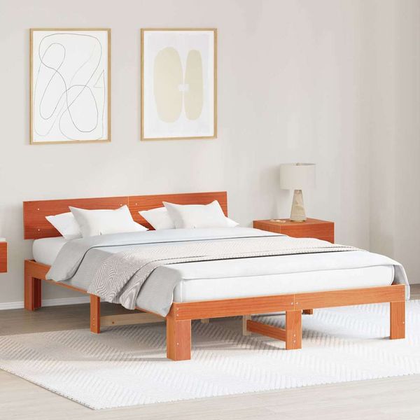 vidaXL Rám postele Včelí hnedý 160 x 200 cm Masívne borovicové drevo