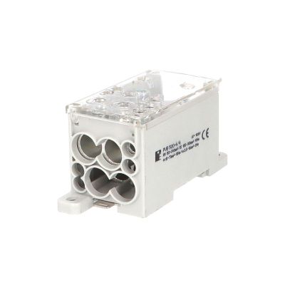 Blok na rozdelenie fáz PVB 500-4/4, 1-pól., AL/CU, 500A, 690V, sivý, na DIN