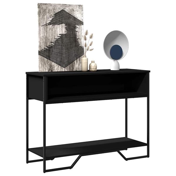 vidaXL Konzolový stolík čierny 100x35x74,5 cm kompozitné drevo