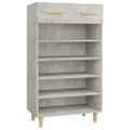 vidaXL Botník betónovo sivý 60x35x105 cm spracované drevo