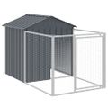 vidaXL Búda pre psa so strechou antracitová 117x813x123 cm pozin. oceľ