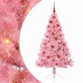 vidaXL Umelý predsvietený vianočný stromček Ružová 150 cm PVC