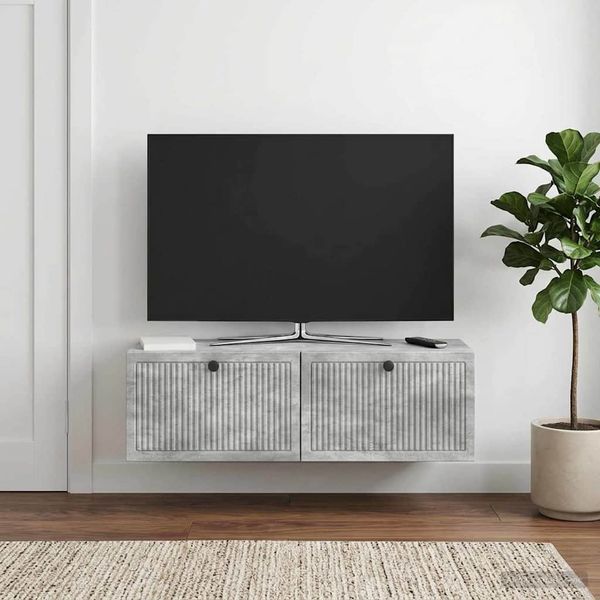 vidaXL Nástenná TV skrinka Nástenný Betónovo sivá 98 x 31 x 30 cm