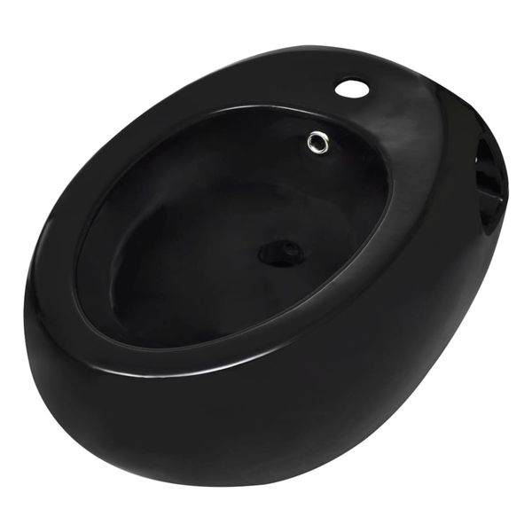 Čierný keramický závesný bidet