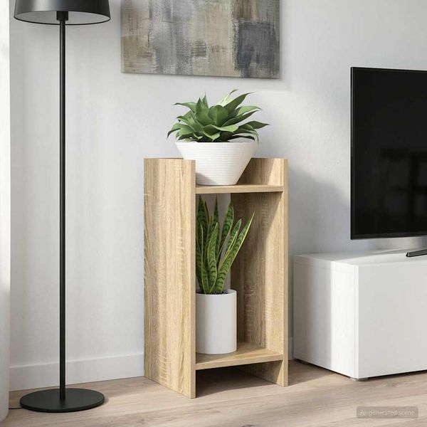 vidaXL Stojan na rastliny s poličkou Sonoma dub 30 x 30 x 60 cm