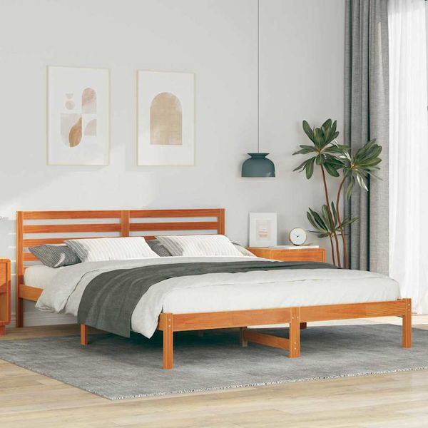 vidaXL Rám postele Včelí hnedý 160 x 210 cm Masívne borovicové drevo