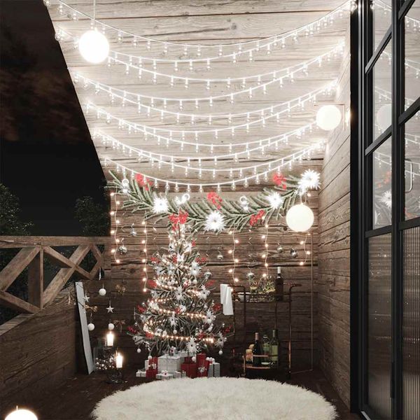 vidaXL Rozprávková svetelná reťaz 20m 200 LED studená biela 8 funkcií