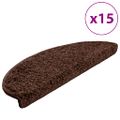 vidaXL Schodové rohože 15 ks 65x21x4 cm hnedé polkruhové veľké