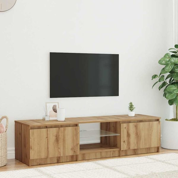 vidaXL TV skrinka s LED dub artisan 140x40x36 cm kompozitné drevo