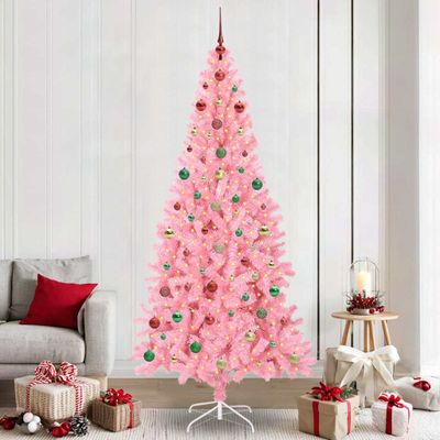 vidaXL Vianočný stromček Ružová 240 cm PVC