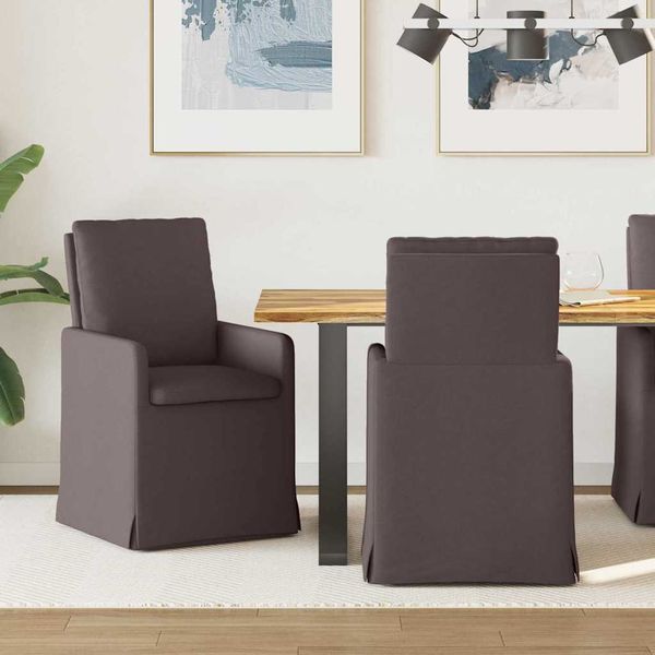 vidaXL Jedálenské stoličky 2 pcs Tmavo hnedá 57 x 67 x 98 cm látka