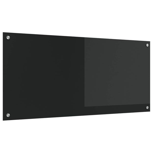 vidaXL Kuchynský obklad Čierna 110 x 50 cm tvrdené sklo
