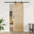 vidaXL Posuvné dvere Prírodná a čierna 83 x 232 cm Borovicový masív