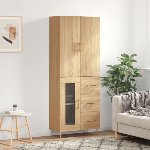 vidaXL Vysoká skrinka dub sonoma 69,5x34x180 cm spracované drevo