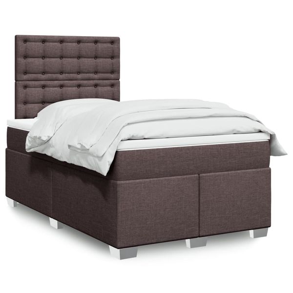 vidaXL Boxspring posteľ s matracom tmavohnedá 120x200 cm látka