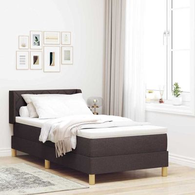 vidaXL Posteľ s pružinovým rámom Tmavohnedá 200 x 100 cm látka