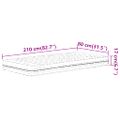 vidaXL Penový matrac biely 80x210 cm tvrdosť H2 H3