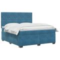 vidaXL Posteľ boxspring s matracom Modrá 140 x 200 cm Zamat