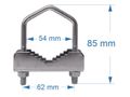 Anténny stĺpik M8 - rozostup 62 mm, priemer 54 mm, dĺžka 85 mm