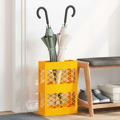 vidaXL Stojan na slnečník horčicovo žltá 28 x 12 x 41 cm Oceľ