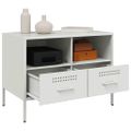vidaXL TV skrinky 2 ks biele 68x39x50,5 cm oceľ