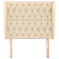 vidaXL Čelo postele so záhybmi krémové 103x23x118/128 cm látka