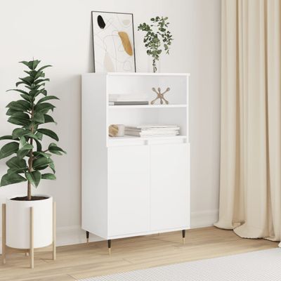 vidaXL Vysoká skrinka biela 60x36x110 cm spracované drevo