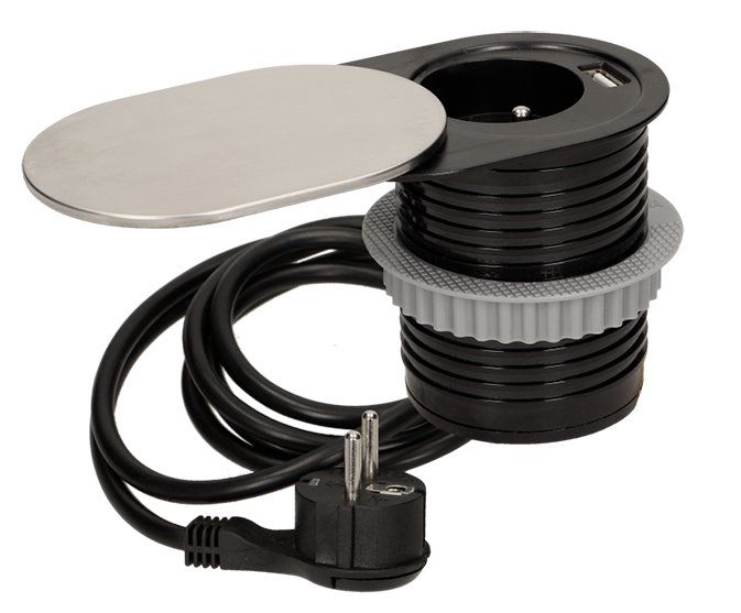 ORNO OR-AE-13124 Zapustená zásuvka s posuvným víkom a USB