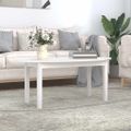vidaXL Konferenčný stolík biely 110x55x45 cm borovicový masív