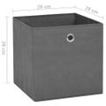 vidaXL Úložné boxy 4 ks, netkaná textília 28x28x28 cm, sivé