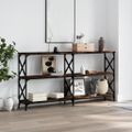 vidaXL Konzolový stolík dymový dub 156x28x80,5 cm kompozitné drevo
