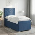vidaXL LED boxspring posteľ s matracom Modrá 100 x 200 cm Látka