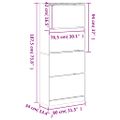 vidaXL Botník so 4 výklopnými zásuvkami dymový dub 80x34x187,5 cm